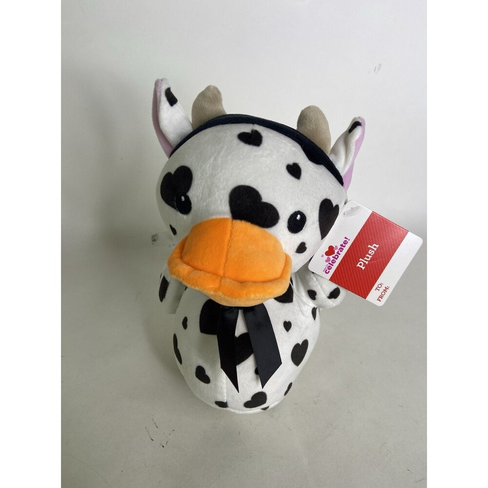 Cow Heart Print Ducky Duck Plush Stuffed Animal Toy Way To Celebrate Walmart